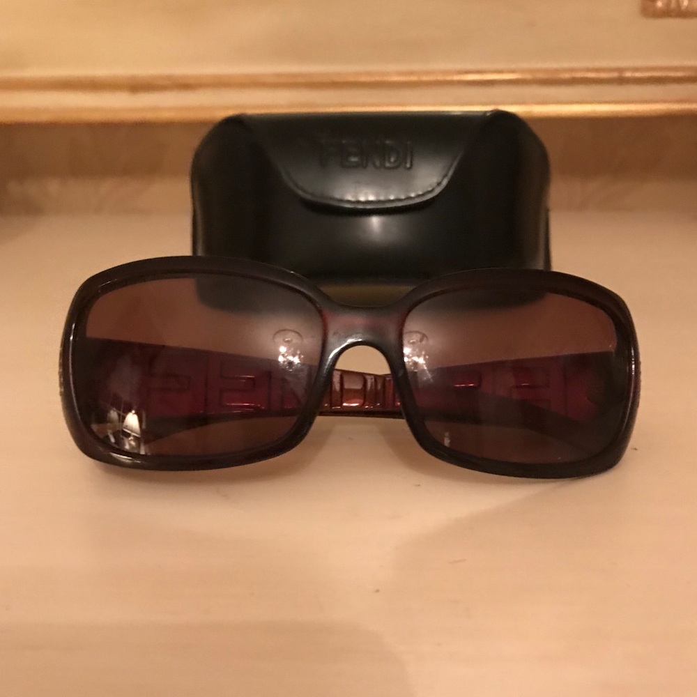 Fendi Sunglasses - rhinestone FF logo on side
